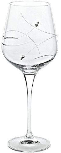Rotweinglas Trinkbecher Kelch Becher Trinkglas Trinkkelch Wasserglas Weinkelch Goblet Diamonds 540 ml Filigraner Schliff mit Glitzersteinen Besetzt