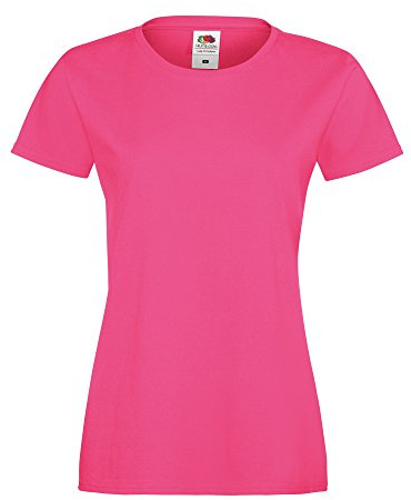Fruit of the Loom - Maglietta Tinta Unita Maniche Corte - Donna (XL) (Fucsia)