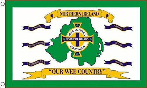 5ft x 3ft (150 x 90 cm) Northern Ireland Football Our Wee Country 100% Polyester Material Flag Banner Ideal For Pub Club School Festival Business Party Decoration