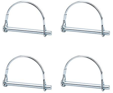 INCREWAY 4pcs Wire Lock Pin, 1/4 Inch Heavy Duty Safety Coupler Pin Shaft Locking Pto Hitch Pin with Round Arch Wire Retainer for Farm Trailers Lawn Garden