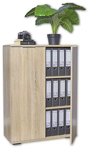 Ordnerschrank Kommode 80,2cm x 109,5cm x 35cm Aktenschrank Optimal Für Schwere Ordner Büro Möbel Büroschrank Schrank Sonoma Eiche Aufbewahrungsschrank Meerzweckschrank Büromöbel