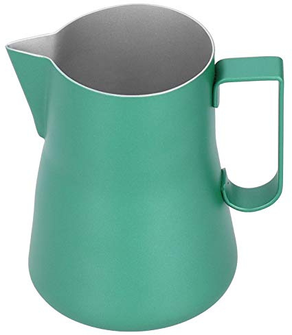 Nikou Milk Frothing Pitcher, Milk Jug 550ml Stainless Steel Pitcher Cup Coffee Frothing Jug Milk Frothing Cup, Milk Pitcher for Making Latte Art and Cappuccino Coffee (Blue Green)