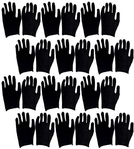 12 Paare Gefrierhandschuhe Feuchtigkeitshandschuhe Aus Baumwolle Dehnbarer Futterhandschuh Samthandschuhe Dünne Handschuhe Stoffhandschuhe Schwarz Labor Arbeit Medizinisch Spa