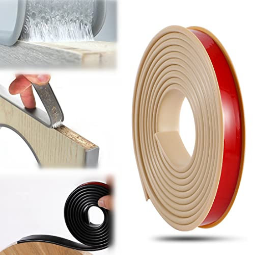 Bande de chant en PTE souple, bandes de chant, bandes de protection des bords en forme de U pour bandes de meubles, bandes de chant en bois pour la réparation d'armoires (18mm*5m,Khaki)