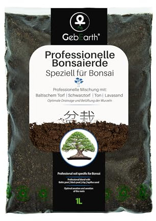 GebEarth® - Terriccio Specifico per Bonsai | Substrato Professionale per Radici più Forti e Aerazione Ottimale 【1L】