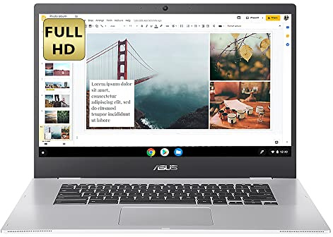 ASUS Chromebook CX1 (CX1500) 15.6 HD Laptop (Celeron N4500, 4 GB RAM, 64 GB eMMC, Chrome OS), Silver (Renewed)