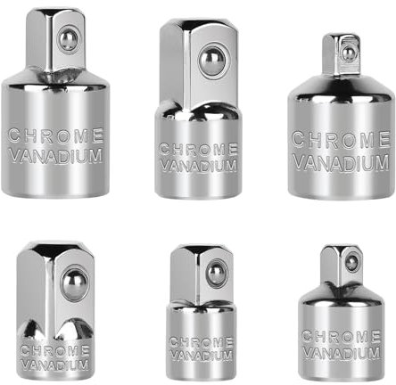 EFUTURETIME 6 Stück Stecknuss Adapter, Stecknussadapter Set für Ratschen, 1/4 auf 3/8, 3/8 auf 1/4, 3/8 auf 1/2, 1/2 auf 3/8, 1/2 auf 1/4, 1/4 auf 1/2, für Knarre Nuss Steckschlüssel