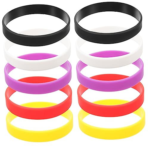 NAMOARLY 10 Stück Schicke Silikon Sportarmbänder für Jungen Verschleißfest und Hautfreundlich Elastisches Armband für Teamaktivitäten und Sportveranstaltungen