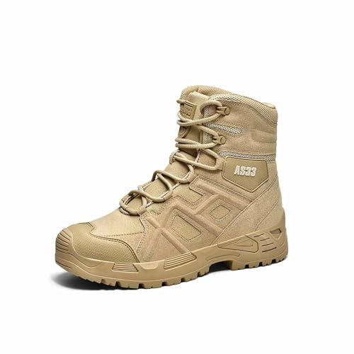 Militärischer taktischer Stiefel für Herren, Outdoor, lässig, leicht, Militärstiefel, strapazierfähiges Wildleder, Wanderstiefel, Outdoor-Stiefel, atmungsaktiv, Militärkampf-Wüstenstiefel ( Color : Br