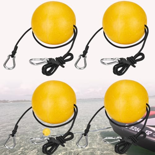MOPHOEXII Anchor Buoy Float,2 or 4pcs Pool Float Anchor Marker Buoy,High Visibility Buoy Float with 51 Bungee Cord & Clip for Pools, Water Ski Ropes, Anchor Lines