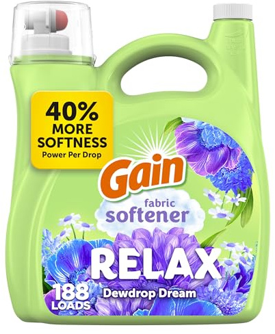Gain Liquid Fabric Softener (Fabric Conditioner), Relax, 127 fl oz, 188 Loads