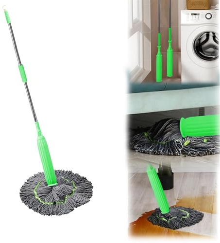 YYGJYGOO Trapeador deshidratado 2 en 1, trapeador de Limpieza de Gran absorción, trapeador de Limpieza de Pared Redondo Giratorio de 360 ​​Grados, trapeadores de Limpieza para el hogar(2pc)