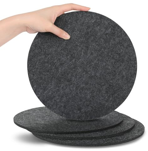 SOSMAR 4 Felt Coasters Plant Coaster Felt Mat for Pots/Glasses/Vases, Plant Pot Mat for Gardening, Indoor, Table Protector Table Mats 25cm/ Grey