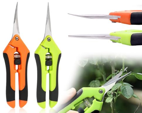 AOYEGIC 2 pcs Baumschere,Rostfreier Stahl Gartenschere,Hochbelastbar Trimmschere Gartenarbeit,Astschere,Ernteschere,Cannabisschere,Gemüseschere,Bonsai Schere,Handschere,pflanzenschere,für Blumenstrauß