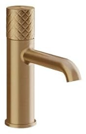 Gessi Habito 70102 - Miscelatore monopulsante con beccuccio, senza scarico, 131 mm, INTRECCIO 70102, colore: bronzo caldo spazzolato PVD