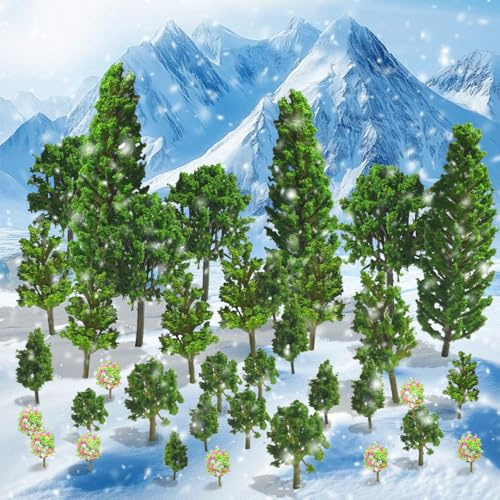 Modellbau Bäume 38 Stück,Architektur Bäume 3-13cm,Diorama Modellbau,Diorama Baum,Modellbau Zubehör,Feengarten Zubehör,Miniatur Feengarten Zubehör,Miniatur Deko,DIY Landschaft,Miniaturlandschaften