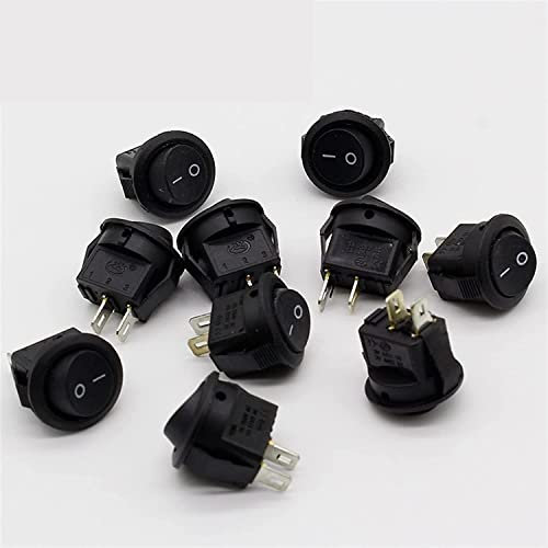 5 pezzi piccolo rotondo nero 2 pin 2 file 3A/250V 6A/125V interruttore a bilanciere interruttore di alimentazione altalena