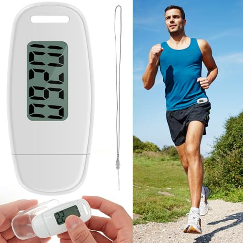 3D Pedometer Step Counter for Walking, Simple Mini Pedometer with Removable Clip and Strap, USB Rechargeable Step Tracker with Backlight for Kids/Fitness Men/Women/Elders