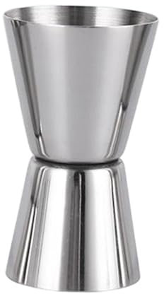 Vaso medidor de vino de doble cabeza de acero inoxidable para hotel, hogar, camping, 20 ml o 40 ml, plateado 20/40 ml