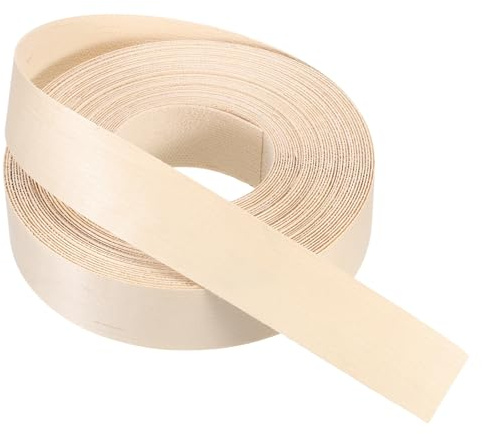PATIKIL Cinta de borde de haya, 1 1/2 pulgada x 49.2 ft Cinta de haya para acabados de madera preencolada para bordes de madera contrachapada flexible con adhesivo termofusible