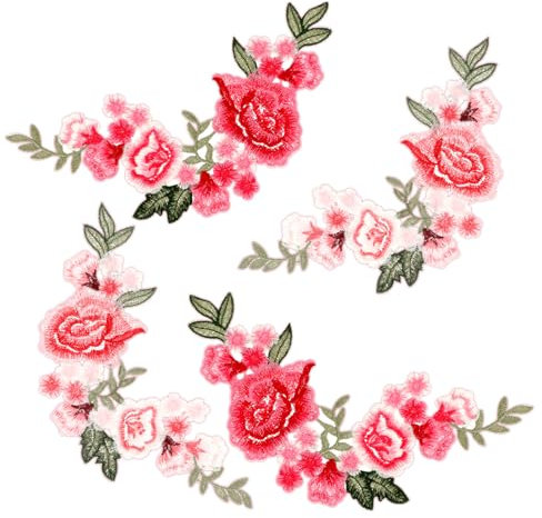 4 Stück Blumen Applikationen Bestickte Aufnäher Erwachsene Patches Nähen Bestickte Aufnäher Kunsthandwerk Applikationen Verzierungen Zum Kleidung Jeans Jacken Taschen