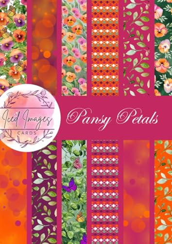 Pansy Petals A4 Scrapbook Paper Pad: 36 sheets (12 designs, 3 of each design) plus BONUS PAGES