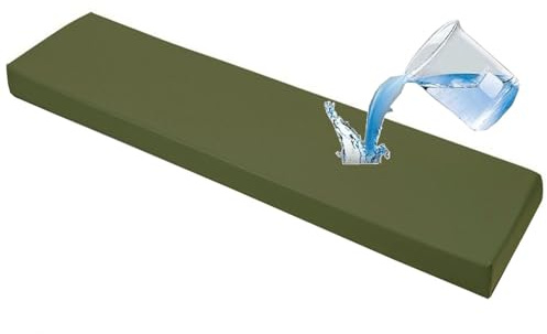 ZZDZW Bankauflage wasserdichte,Sitzkissen Outdoor & Indoor Bankpolster Bank Bankkissen Sitzauflage Sitzbank Auflage Fur Banke Kissen Kissenauflage for Küchenbank Gardenbank(Army Green,110x40 cm)