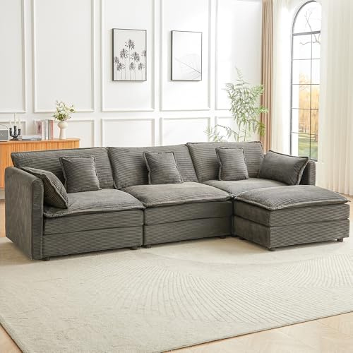 JIEXI Ecksofas Und Couchs, Ecksofa Mit Schlaffunktion, Modulares Ecksofa, Wohnlandschaft U Form, L Form Eckcouch, Für Couch Wohnzimmer Schlafzimmer Büro Wohnung