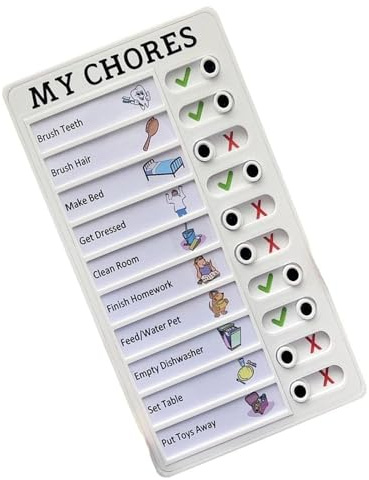 Planche de routine quotidienne réutilisable, table de gestion du temps pour enfants, 12 x 20 cm, tableau de programmation visuelle pour planification quotidienne, rappel de réfrigérateur