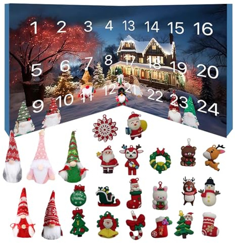 Wichtel Adventskalender 2025, Weihnachtswichtel Figuren Adventskalender 2025, 24 Tage Weihnachten Countdown Kalender mit 24 Wichtel Puppen, Plüsch Gnome Spielzeug Für Kinder Und Erwachsene