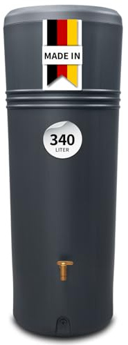 4rain Azura 2in1 Bepflanzbare Regentonne 340 Liter Graphite Grey inkl. | Pflanzschale
