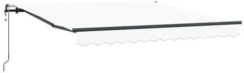 Rantry Automatische einziehbare Markise Weiß 350x250 cm, Markisen-Ersatzstoff für 3.5x2.5 m Rahmen Weiß Standmarkise Model3330363