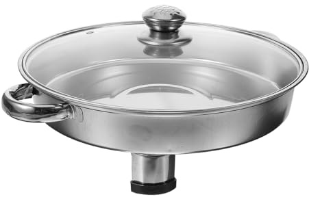 LOLIPPYY Teglia per Pesce Arrosto in Acciaio Inox Rettangolare con Manici, Vassoio Riscaldante per Buffet e Barbecue All'aperto, 30 Cm con Coperchio in Vetro, Resistente e Facile da Pulire