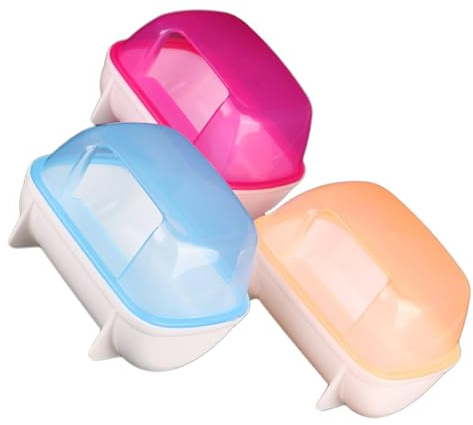 BAZEITFLOW 3 pièces Bain de Sable pour Hamster Plastique Bac de Bain et Écologique Accessoire Compact Hamster Couleur Aléatoire Facile à Nettoyer Couleur Aléatoire Couleur Aléatoire