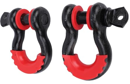 aqxreight Grillete de Anillo en D, Acero Al Carbono Resistente con Diseño de Pasador Roscado para Recuperación Fuera de Carretera con Cabrestante de Remolque, Límite de Carga de Trabajo
