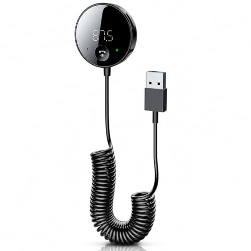 Medrialife FM Transmitter Auto Bluetooth，FM Transmitter mit LED-Display，unterstützt Klinke 3,5mm Ausgang und microSD-Karte Musikwiedergabe