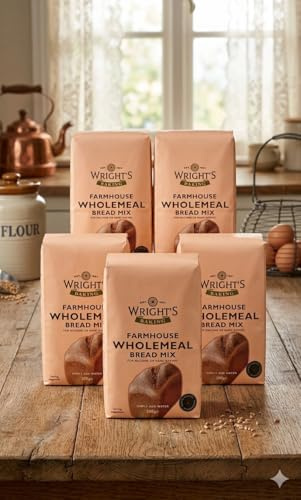 Farmhouse Wholemeal bread mix 5X500g | Simply Add Oil and Water | For Machine or Hand Baking | Suitable for Vegetarians (NP)