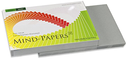 X17- Mind-Papers Nachfüllpack, DIN A8, 100 Karteikarten/Lernkarten, Farbe: schiefer