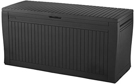 Keter Comfy Aufbewahrungsbox aus Kunstharz, 270 l, Graphit, 116,7 x 44,7 x 57 cm