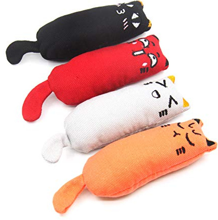 YAVO-EU 4 pezzi Giocattolo Catnip per Gatti, Interattivo da Mordere Masticare Catnip Toys