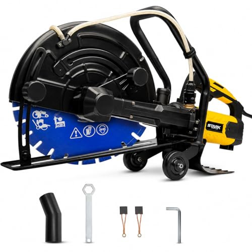 XtremepowerUS 3200W Electric 16 Circular Saw Concrete Saw Wet/Dry Concrete Cutter 20AMP With Water Line Attachment Wet Concrete Saw (Blade Included) Ideal for DIY House, Foundation