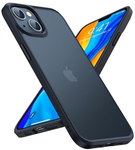 TORRAS für iPhone 13 Hülle Echter Zertifizierter Militärschutz Handyhülle iPhone 13 Case Stoßfest Kratzfest Schutzhülle iPhone 13 mit bunten Tasten Tolle Haptik und Optik Guardian Serie Matt Schwarz