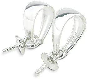 NaturSchatulle Collierschlaufen 925 Silber Stift 3 Stück 4x11mm Schmuck Kettenanhänger für Anhänger DIY Anhängerschlaufen Ösen