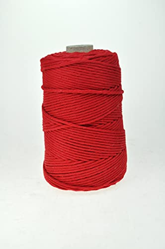 Cordoncino di cotone per macramè, 470 rosso, 3 mm x 200 m