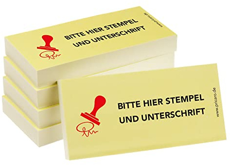 PRICARO Haftnotizen Stempel und Unterschrift, 100 Blatt, 5 Stück