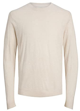 Jack & Jones stickad tröja för män linne, havregryn/detalj: melerad, L