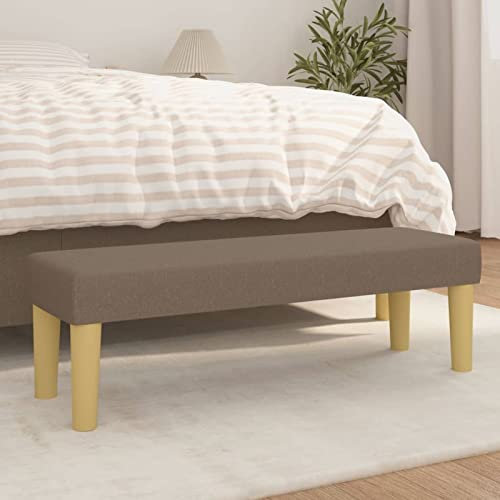 LAPOOH Sitzbank, Flur Möbel, Sitzbank Esszimmer, Bettbank, Flur Deko, Sitzhocker, Truhenbank, Truhenbank, Schlafzimmer Möbel, Taupe 100x30x30 cm Stoff