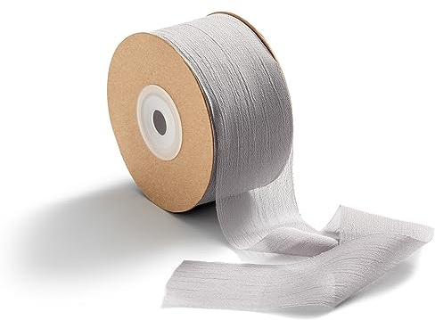 CHUQING Geschenkband Schleifenband Stoffband Chiffonband für Hochzeit Hellgrau