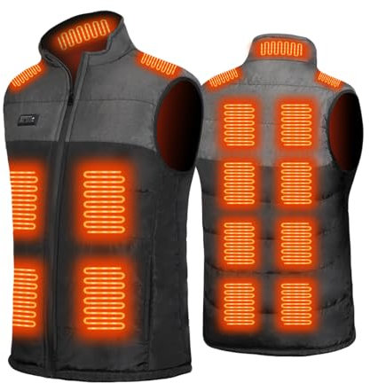 Avarmora Heated Gilet Heated Vest USB Electric Heating Jacket with 3 Temperature Levels 15 Heat Zones Heated Body Warmer Heated Waistcoat for Men Women Outdoor Skiing Riding Fishing