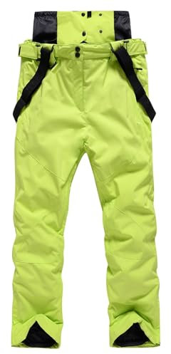 HOMDECR Skihose Für Damen Und Herren, Skihose – Skihose, Gefütterte Skihose Mit Taschen, Integrierter Schneefang – Ideal Zum Skifahren Im Winter (Grün 2,L)